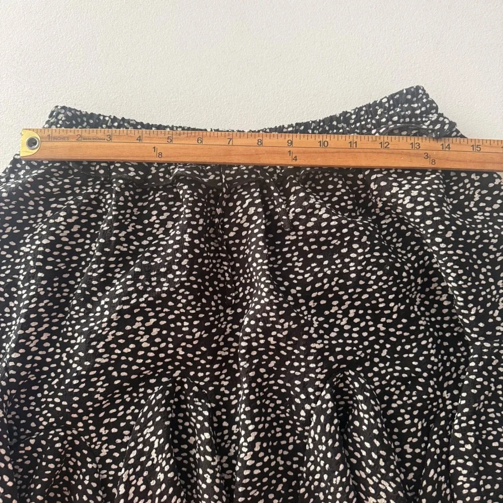 Miou Muse Black White Polka Dot Ruffle Mini Skirt Elastic‎ Waist XL